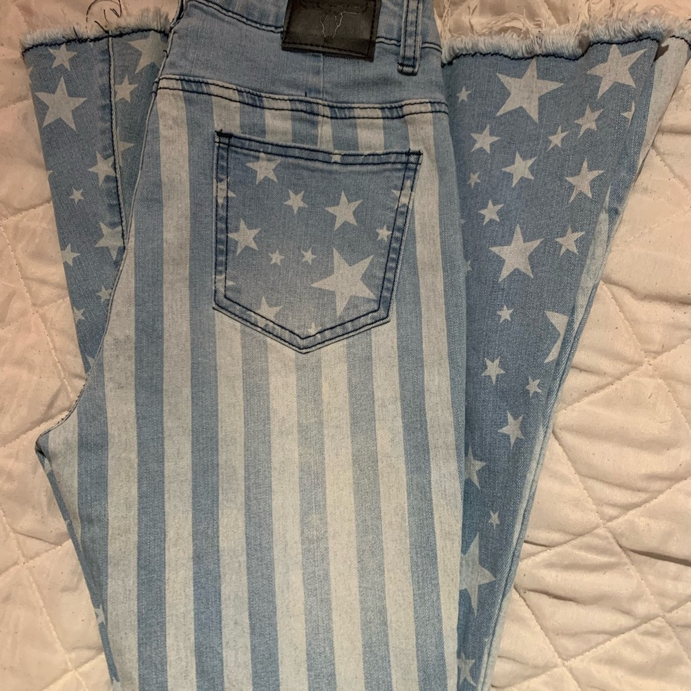 Stripes and stars flare pants